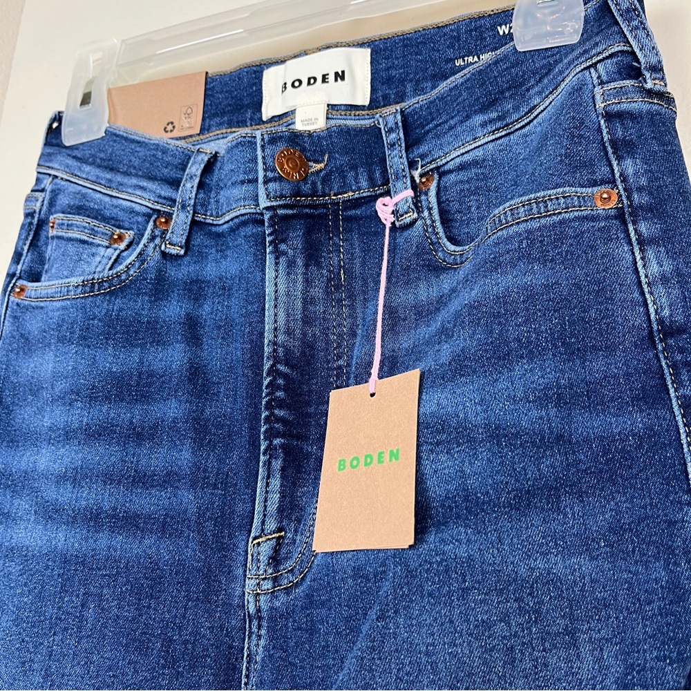 BODEN Ultra High Rise Super Flare Blue Jeans Size 29 Length 32 Inseam - Picture 5 of 9